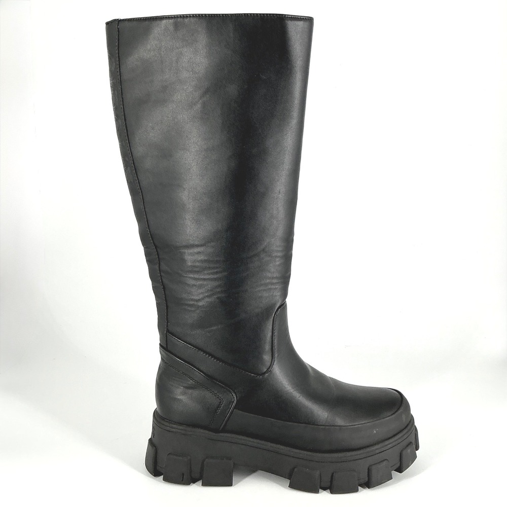 Circus NY Sam Edelman Size 9.5 Black Knee High Lug Sole Platform Boots Dollie